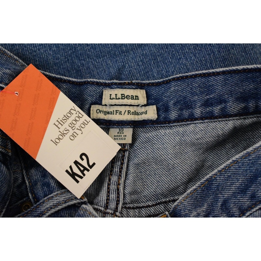 90s Vintage LL Bean Dark Wash Denim Straight Leg Mom Jeans Womens M 8 Preppy - Picture 4 of 4